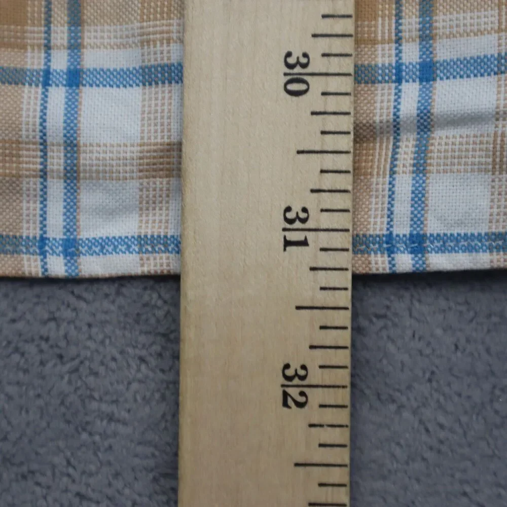 Banana Republic Shirt Mens Large Brown Plaid Button Up Flip Cuff Work Dress